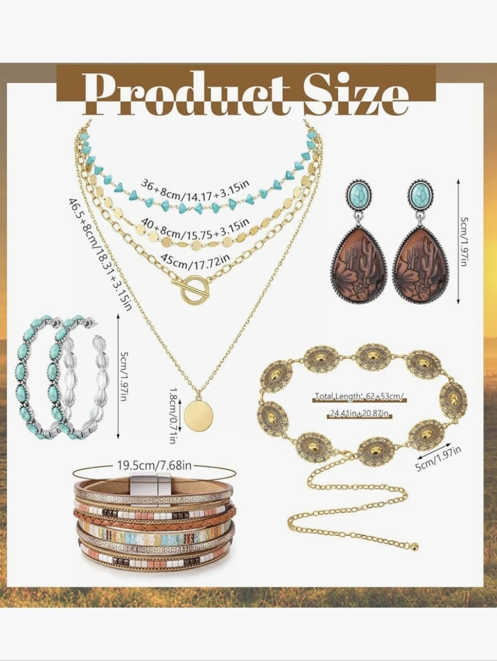 5 Pc Bohemian Jewelry Set - Picture 4 of 6